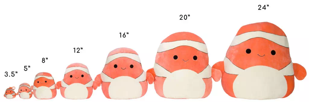 Squishmallows' Sizes